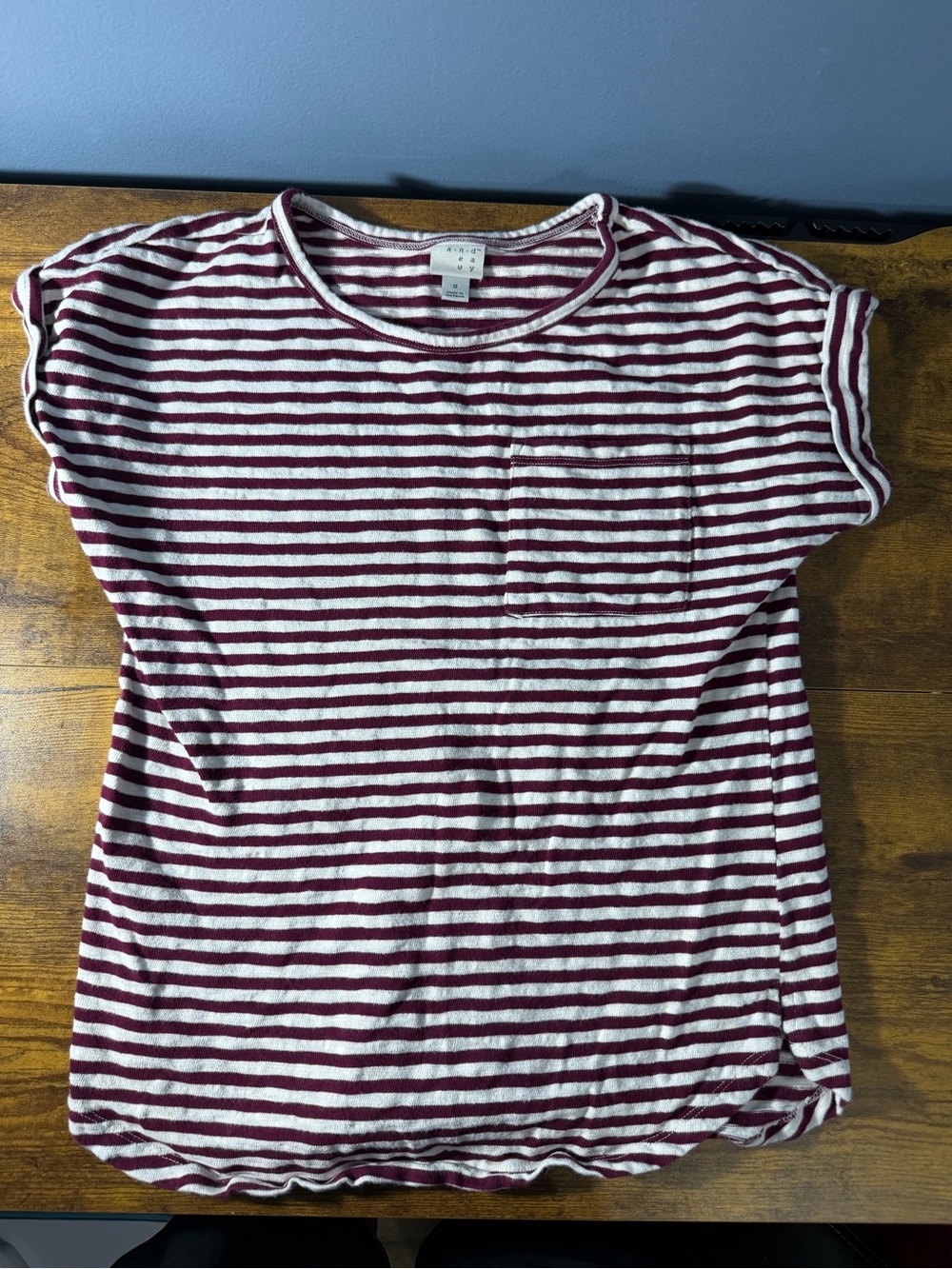 Women’s Shirts Maroon & White striped - Small